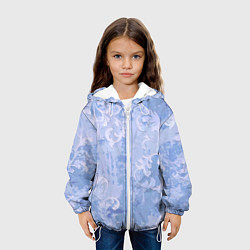 Куртка с капюшоном детская Винтажный растительный летний орнамент, цвет: 3D-белый — фото 2