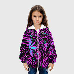 Куртка с капюшоном детская Цветочная композиция Fashion trend, цвет: 3D-белый — фото 2