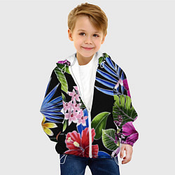 Куртка с капюшоном детская Floral vanguard composition Летняя ночь Fashion tr, цвет: 3D-белый — фото 2