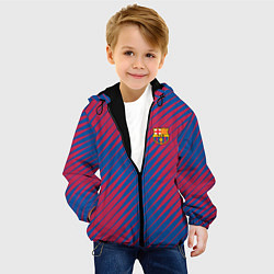 Куртка с капюшоном детская Fc barcelona барселона fc абстракция, цвет: 3D-черный — фото 2