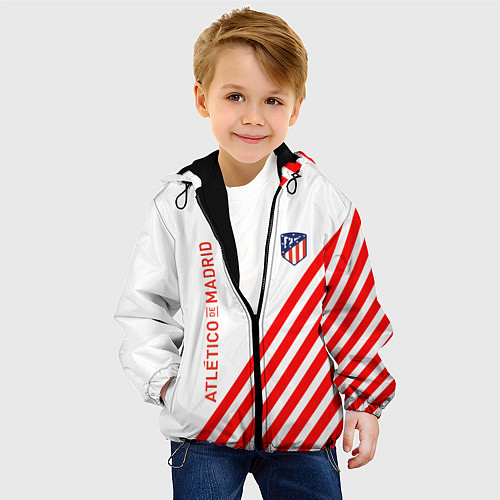 Детская куртка Atletico madrid красные полосы / 3D-Черный – фото 4