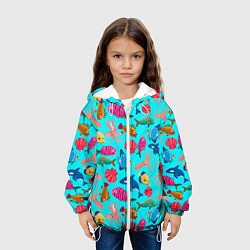 Куртка с капюшоном детская THE UNDERWATER WORLD OF THE OCEAN, цвет: 3D-белый — фото 2