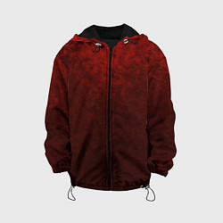 Куртка с капюшоном детская Мраморный красно-черный градиент, цвет: 3D-черный