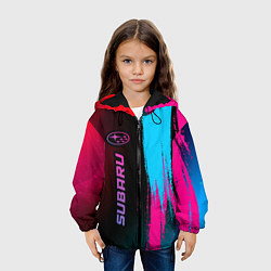 Куртка с капюшоном детская Subaru Neon Gradient, цвет: 3D-черный — фото 2