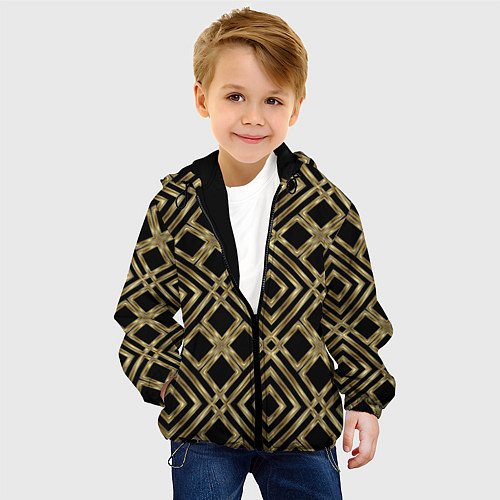 Детская куртка GOLD LUXURY Золотая абстракция / 3D-Черный – фото 4