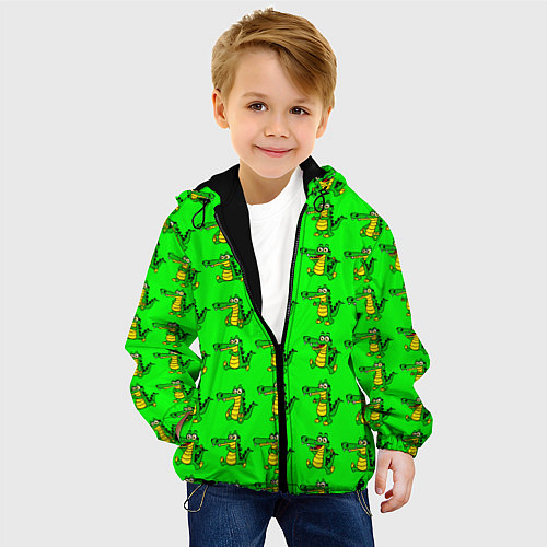 Детская куртка EMOTIONAL CROCODILES / 3D-Черный – фото 4