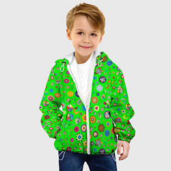 Куртка с капюшоном детская TEXTURE OF MULTICOLORED FLOWERS, цвет: 3D-белый — фото 2
