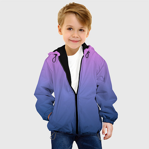 Детская куртка PINK-BLUE GRADIENT ГРАДИЕНТ / 3D-Черный – фото 4