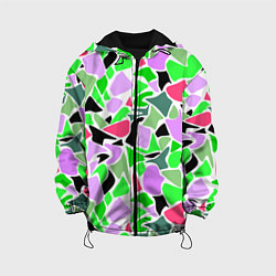 Детская куртка Abstract pattern green pink spots