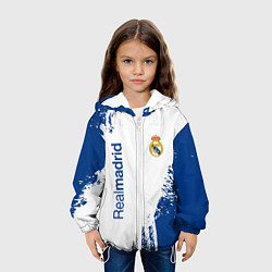 Куртка с капюшоном детская Реал Мадрид краска, цвет: 3D-белый — фото 2