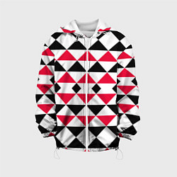 Куртка с капюшоном детская Geometric shapes triangles, цвет: 3D-белый