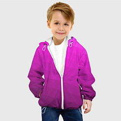 Куртка с капюшоном детская Розовый неоновый полосатый узор Pink neon, цвет: 3D-белый — фото 2