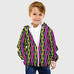 Куртка с капюшоном детская Striped multicolored pattern Сердце, цвет: 3D-белый — фото 2