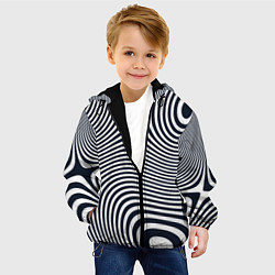 Куртка с капюшоном детская Гипнотические волны, цвет: 3D-черный — фото 2