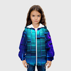 Куртка с капюшоном детская BLUE SQUARES, цвет: 3D-белый — фото 2