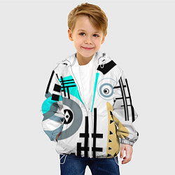 Куртка с капюшоном детская Абстрактный современный дизайн, цвет: 3D-белый — фото 2
