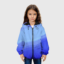 Куртка с капюшоном детская Blue abstract pattern, цвет: 3D-черный — фото 2