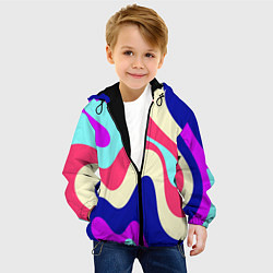 Куртка с капюшоном детская КАРАМЕЛЬНЫЕ ВОЛНЫ, цвет: 3D-черный — фото 2