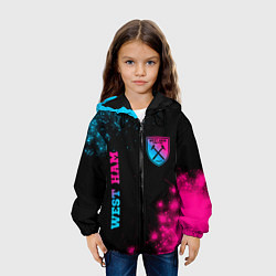 Куртка с капюшоном детская West Ham Neon Gradient, цвет: 3D-черный — фото 2