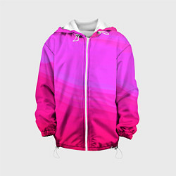 Куртка с капюшоном детская Neon pink bright abstract background, цвет: 3D-белый