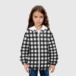 Куртка с капюшоном детская Black and white trendy checkered pattern, цвет: 3D-белый — фото 2