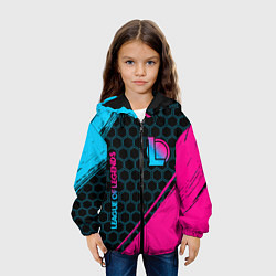Куртка с капюшоном детская League of Legends Neon Gradient, цвет: 3D-черный — фото 2