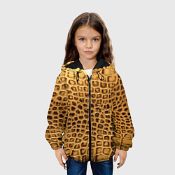 Куртка с капюшоном детская Крокодиловая кожа - окрас, цвет: 3D-черный — фото 2