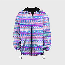 Куртка с капюшоном детская Геометрические узоры из линий, цвет: 3D-черный