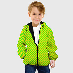 Куртка с капюшоном детская Кислотный зеленый стиль, цвет: 3D-черный — фото 2