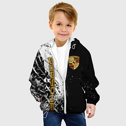 Куртка с капюшоном детская PORCHE - ЧЕРНО БЕЛЫЙ, цвет: 3D-белый — фото 2