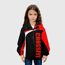 Куртка с капюшоном детская CrossFit - Красный спортивный, цвет: 3D-черный — фото 2