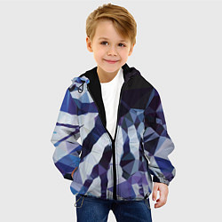 Куртка с капюшоном детская Лоу Поли Полигоны, цвет: 3D-черный — фото 2
