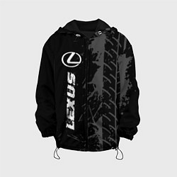 Детская куртка Lexus speed на темном фоне со следами шин: по-верт