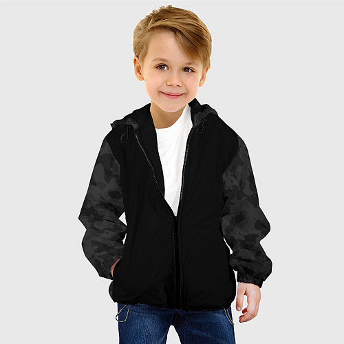 Детская куртка Кроссфит униформа - черный камуфляж / 3D-Черный – фото 4
