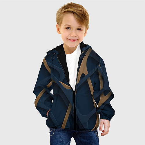 Детская куртка Абстрактный фон сетка / 3D-Черный – фото 4