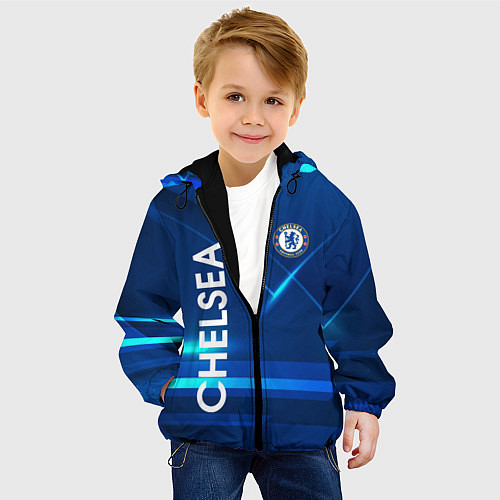 Детская куртка Chelsea Синяя абстракция / 3D-Черный – фото 4