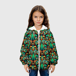 Куртка с капюшоном детская Объемные яркие узоры, цвет: 3D-белый — фото 2