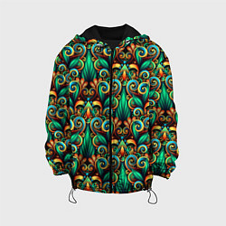 Куртка с капюшоном детская Объемные яркие узоры, цвет: 3D-черный
