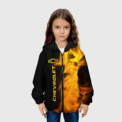 Куртка с капюшоном детская Chevrolet - gold gradient: по-вертикали, цвет: 3D-черный — фото 2