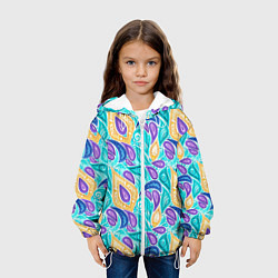 Куртка с капюшоном детская Узоры капельки, цвет: 3D-белый — фото 2