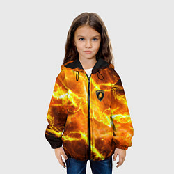 Куртка с капюшоном детская Lamborghini - яркие молнии, цвет: 3D-черный — фото 2