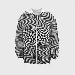 Куртка с капюшоном детская Гипнотическая спираль - оптическая иллюзия, цвет: 3D-белый