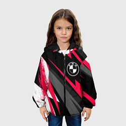 Куртка с капюшоном детская BMW fast lines, цвет: 3D-черный — фото 2