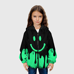 Куртка с капюшоном детская Смайлик с подтеками, цвет: 3D-черный — фото 2