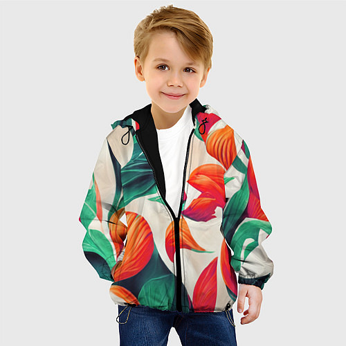 Детская куртка Элегантный цветочный орнамент / 3D-Черный – фото 4