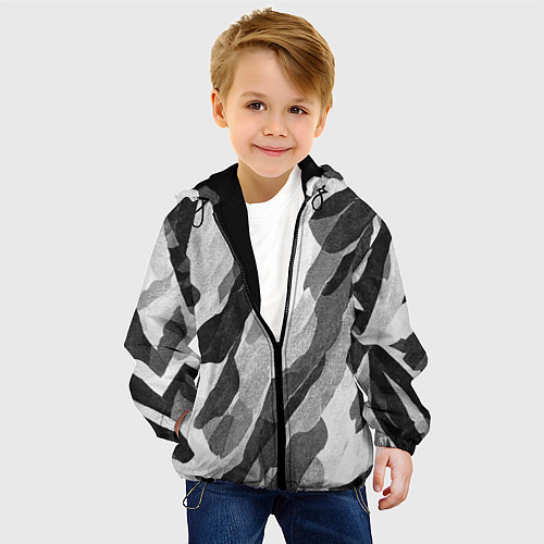 Детская куртка Зимник - камуфляж зимний косой / 3D-Черный – фото 4