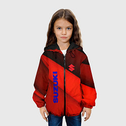 Куртка с капюшоном детская Suzuki - абстракция, цвет: 3D-черный — фото 2