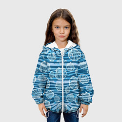 Куртка с капюшоном детская Паттерн из створок ракушки - океан, цвет: 3D-белый — фото 2