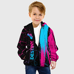 Куртка с капюшоном детская Destiny - neon gradient: по-вертикали, цвет: 3D-черный — фото 2
