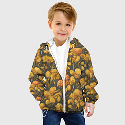 Куртка с капюшоном детская Цветы в викторианском стиле, цвет: 3D-белый — фото 2